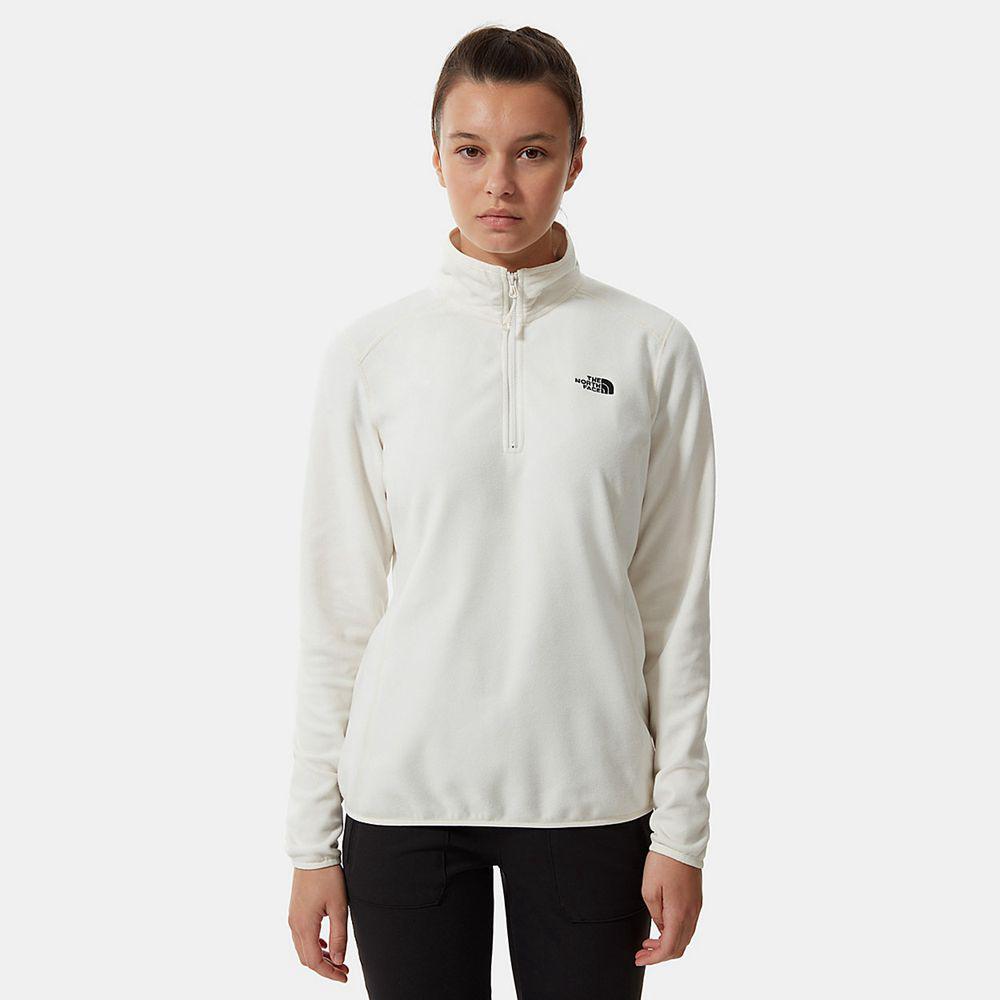 The North Face 100 Glacier Quarter-Zip Γυναικεια Fleece - Ασπρα (AXCF60293)